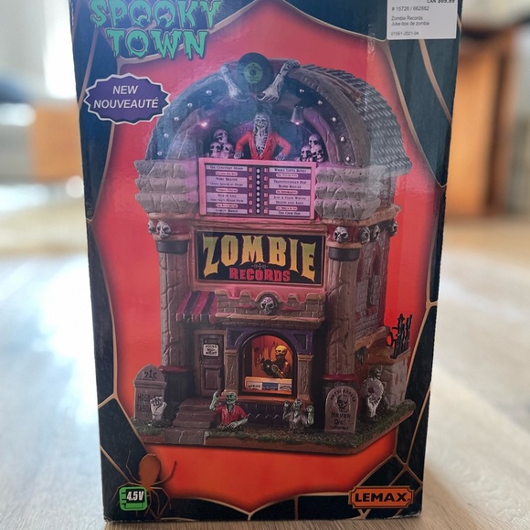 LEMAX SPOOKY TOWN: Zombie Records 🖤🧟‍♂️ Halloween Village/Miniature Building - Picture 2 of 11